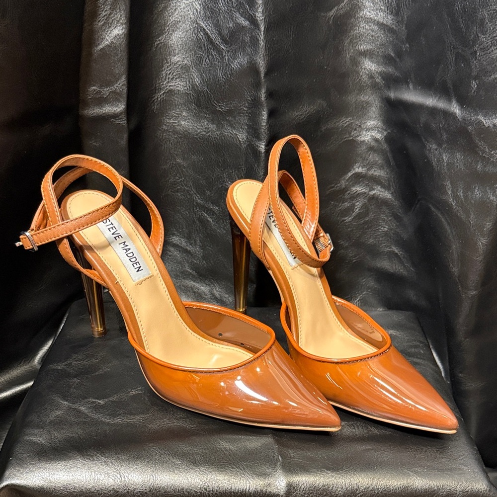 Steve Madden Glossy Orange Heels
